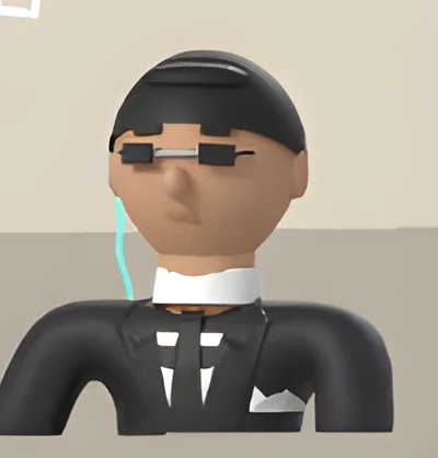 The Ghost: an ex-corporate spy in sunglasses, black suit and earpiece.